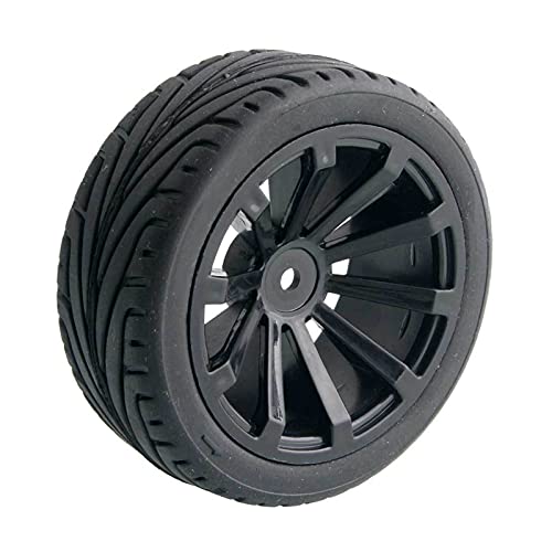 Clynex 4 Stück Flache Rennreifen, Radversatz 6 mm, for HSP, for HPI, 1.10 On-Road Car RC-Autoreifen(601-8010) von Clynex