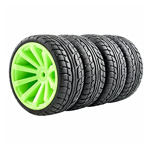 Clynex 4 Stück Flache Rennreifen, Radversatz 6 mm, for HSP, for HPI, 1.10 On-Road Car RC-Autoreifen(601G-8003) von Clynex