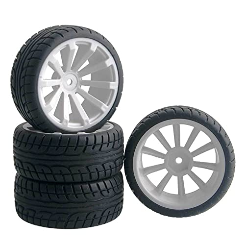 Clynex 4 Stück Flache Rennreifen, Radversatz 6 mm, for HSP, for HPI, 1.10 On-Road Car RC-Autoreifen(601Y-8003) von Clynex