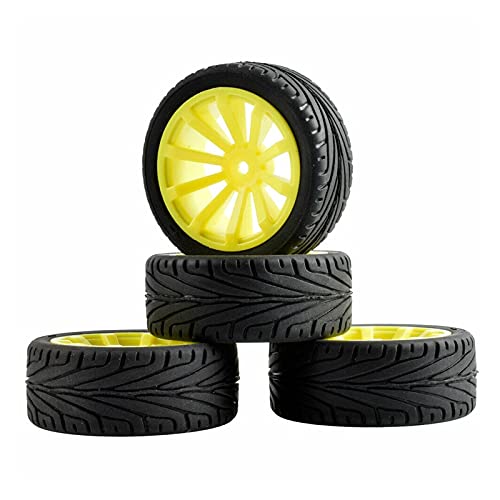 Clynex 4 Stück Flache Rennreifen, Radversatz 6 mm, for HSP, for HPI, 1.10 On-Road Car RC-Autoreifen(601Y-8010) von Clynex