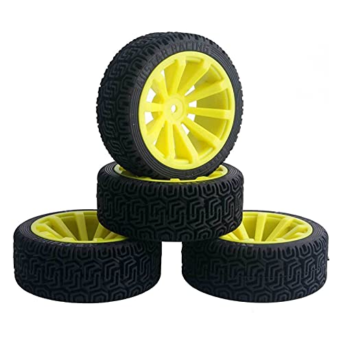 Clynex 4 Stück Flache Rennreifen, Radversatz 6 mm, for HSP, for HPI, 1.10 On-Road Car RC-Autoreifen(601Y-8014) von Clynex