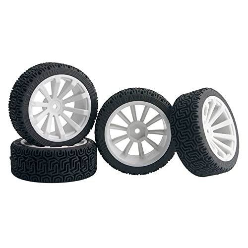 Clynex 4 Stück Flache Rennreifen, Radversatz 6 mm, for HSP, for HPI, 1.10 On-Road Car RC-Autoreifen(602-8014) von Clynex