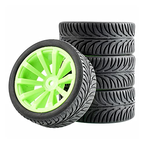 Clynex 4 Stück Flache Rennreifen, Radversatz 6 mm, for HSP, for HPI, 1.10 On-Road Car RC-Autoreifen(603-8007) von Clynex