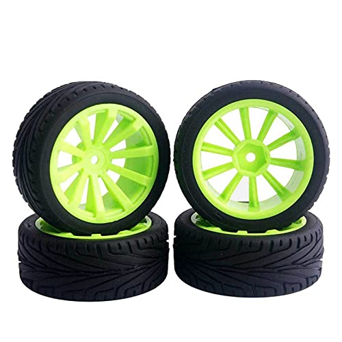 Clynex 4 Stück Flache Rennreifen, Radversatz 6 mm, for HSP, for HPI, 1.10 On-Road Car RC-Autoreifen(603-8010) von Clynex