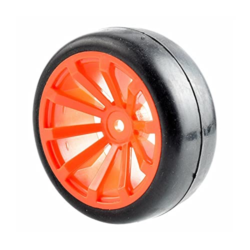 Clynex 4 Stück Flache Rennreifen, Radversatz 6 mm, for HSP, for HPI, 1.10 On-Road Car RC-Autoreifen(Red Wheel) von Clynex