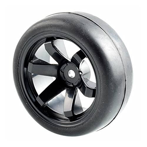 Clynex 4-teiliges ABS-Rad aus Gummireifen, for HSP, for HPI, 1.10 On-Road-Auto RC-Autoreifen(Black Wheel) von Clynex