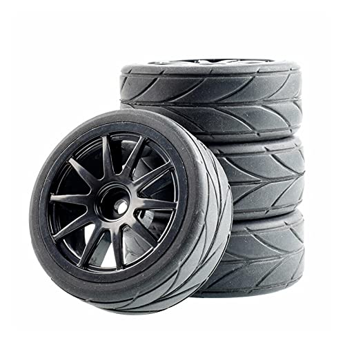 Clynex 4P Grip-Reifen, Schwammrad einsetzen, for HSP Racing, 1/10 1.10 On-Road-Auto RC-Autoreifen(Black Wheel) von Clynex