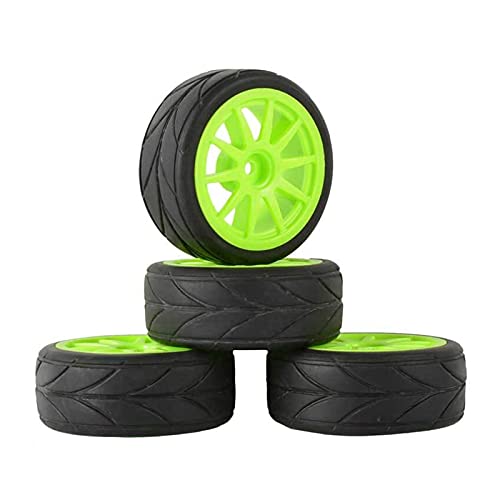 Clynex 4P Grip-Reifen, Schwammrad einsetzen, for HSP Racing, 1/10 1.10 On-Road-Auto RC-Autoreifen(Green Wheel) von Clynex