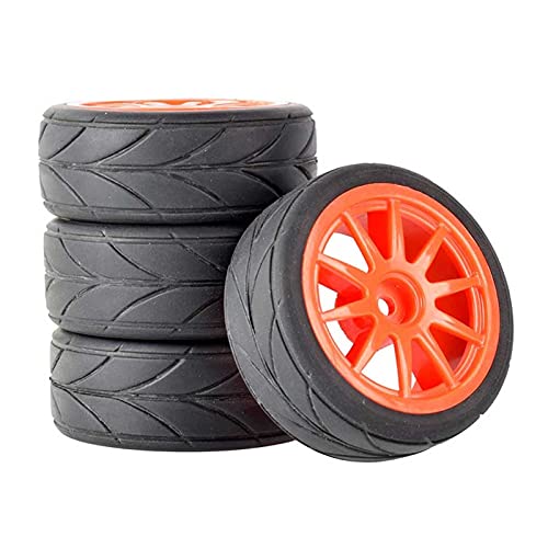 Clynex 4P Grip-Reifen, Schwammrad einsetzen, for HSP Racing, 1/10 1.10 On-Road-Auto RC-Autoreifen(Red Wheel) von Clynex