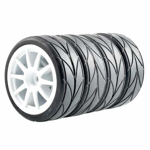 Clynex 4P Grip-Reifen, Schwammrad einsetzen, for HSP Racing, 1/10 1.10 On-Road-Auto RC-Autoreifen(White Wheel) von Clynex
