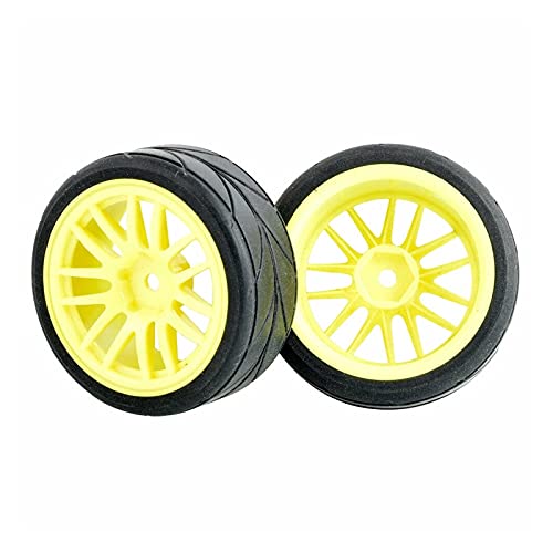 Clynex 4P Grip-Reifen, Schwammrad einsetzen, for HSP Racing, 1/10 1.10 On-Road-Auto RC-Autoreifen(Yellow Wheel) von Clynex