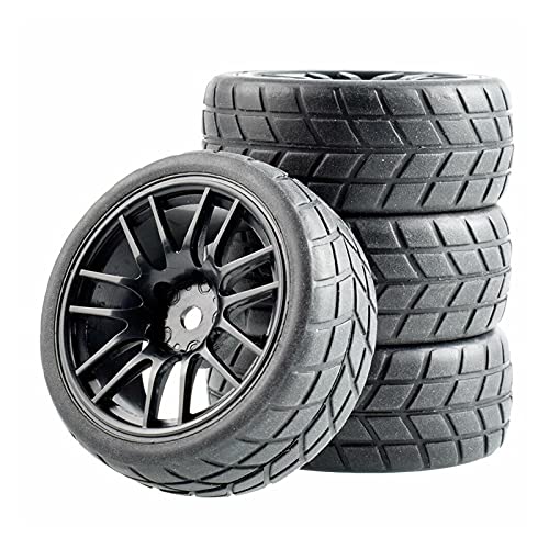 Clynex 4P Reifen mit Schwammrad, for HSP, for HPI, 1/10 1.10 On-Road Tourenwagen RC-Autoreifen(Black Wheel) von Clynex