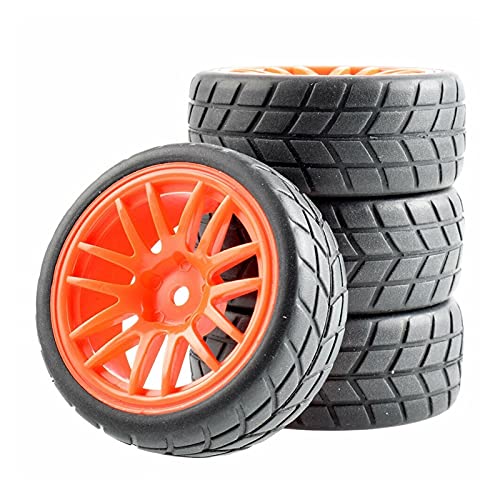 Clynex 4P Reifen mit Schwammrad, for HSP, for HPI, 1/10 1.10 On-Road Tourenwagen RC-Autoreifen(Red Wheel) von Clynex