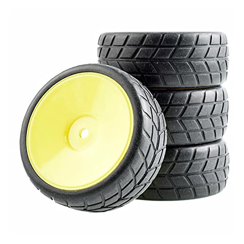 Clynex 4P Reifen mit Schwammrad, for HSP, for HPI, 1/10 1.10 On-Road Tourenwagen RC-Autoreifen(Yellow Wheel) von Clynex