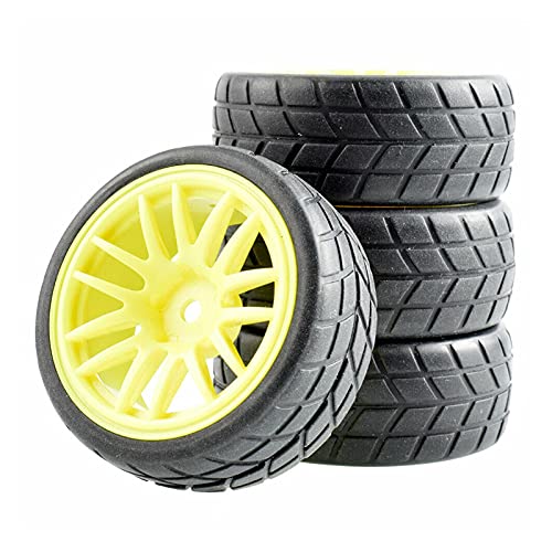 Clynex 4P Reifen mit Schwammrad, for HSP, for HPI, 1/10 1.10 On-Road Tourenwagen RC-Autoreifen(Yellow Wheel) von Clynex