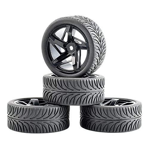 Clynex 4PCS Grip Reifen Rad, for HSP, for HPI Racing, 1/10 1:10 On-Road Auto RC-Autoreifen(Rim01H-8007) von Clynex