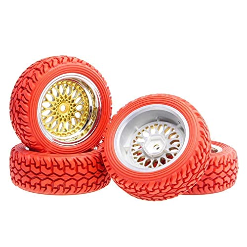 Clynex Beschichtung Rad Offset 6mm Rally Reifen 1,16 On-Road Rally Auto RC-Autoreifen(Red) von Clynex