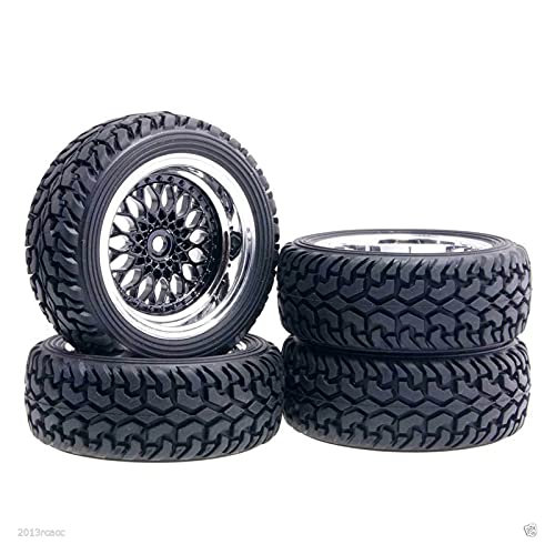 Clynex Beschichtung Rad Offset 9mm Rally Reifen 1,16 On-Road Rally Auto RC-Autoreifen(Black) von Clynex