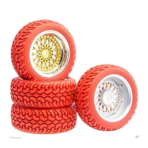 Clynex Beschichtung Radversatz 3mm Rallyereifen 1:16 On-Road Rallyeauto RC-Autoreifen(Red) von Clynex