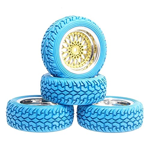 Clynex Beschichtung Radversatz 9mm Rallyereifen 1:16 On-Road Rallyeauto RC-Autoreifen(Blue) von Clynex