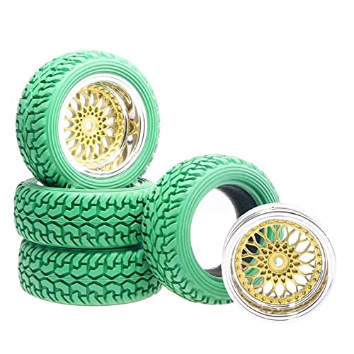 Clynex Beschichtung Radversatz 9mm Rallyereifen 1:16 On-Road Rallyeauto RC-Autoreifen(Green) von Clynex