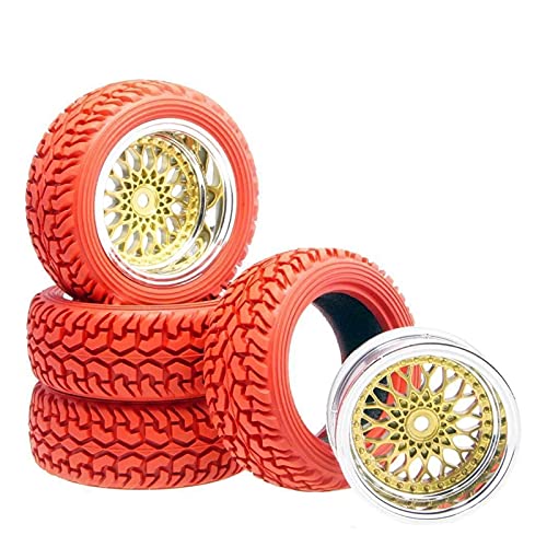 Clynex Beschichtung Radversatz 9mm Rallyereifen 1:16 On-Road Rallyeauto RC-Autoreifen(Red) von Clynex
