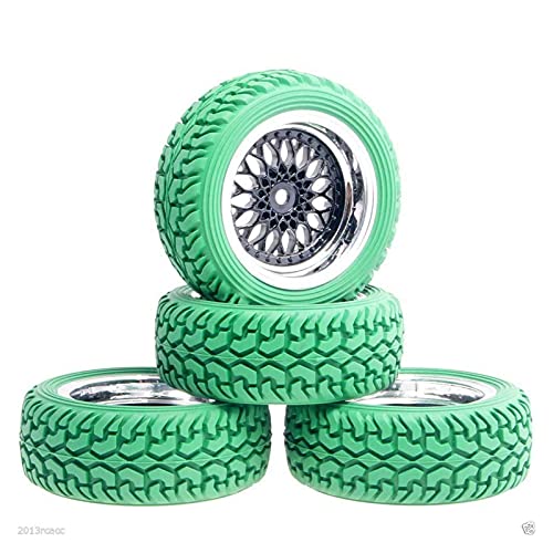 Clynex Beschichtung Radversatz: 6mm Rallyereifen 1:16 On-Road Rallyeauto RC-Autoreifen(Green) von Clynex