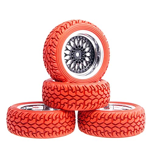 Clynex Beschichtung Radversatz: 6mm Rallyereifen 1:16 On-Road Rallyeauto RC-Autoreifen(Red) von Clynex