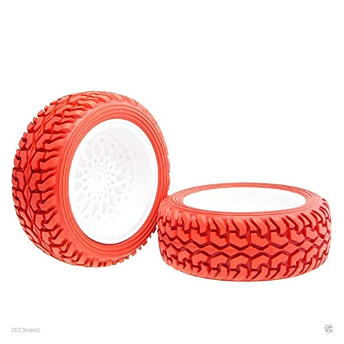Clynex Radversatz 6 mm Rallye-Reifen 1,16 On-Road Rallye-Auto RC-Autoreifen(Red) von Clynex