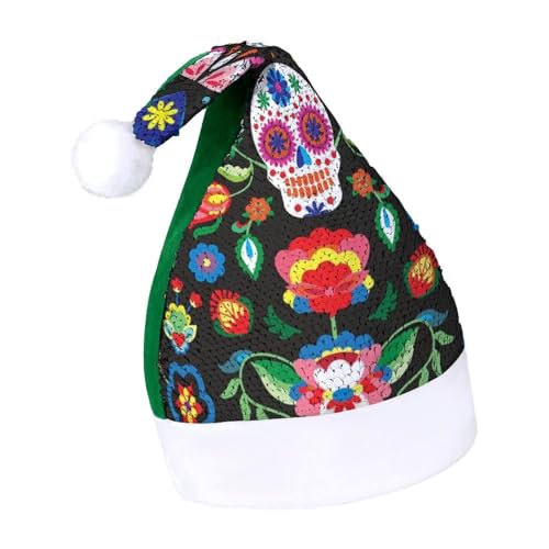 Cmagnifico Pailletten-Weihnachtsmütze für Erwachsene, mexikanischer Totenkopf-Hut für verschiedene Feiertagspartys Cmagnifico Pailletten-Weihnachtsmütze für Erwachsene, mexikanischer Totenkopf-Hut für verschiedene Feiertagspartys von Cmagnifico