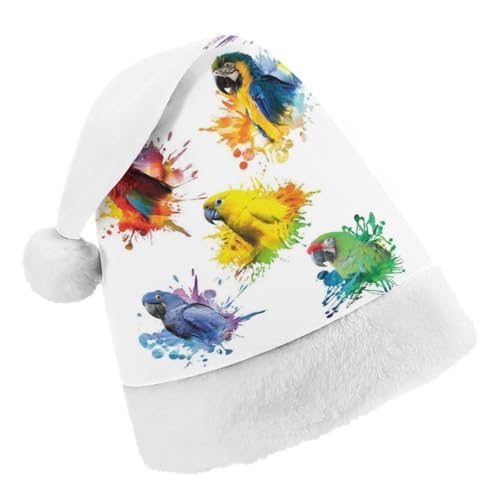 Cmagnifico Weihnachtsmütze, 3D-Aquarell-Papageienhut für verschiedene Feiertagspartys von Cmagnifico