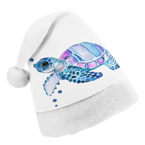 Cmagnifico Weihnachtsmütze, Aquarell-Meeresschildkrötenhut für verschiedene Feiertagspartys von Cmagnifico