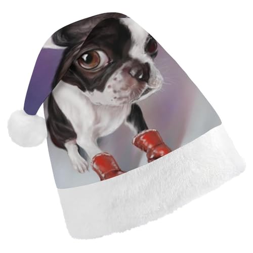 Cmagnifico Weihnachtsmütze, Box-Hut, Boston Terrier, für verschiedene Feiertagspartys Cmagnifico Weihnachtsmütze, Box-Hut, Boston Terrier, für verschiedene Feiertagspartys von Cmagnifico
