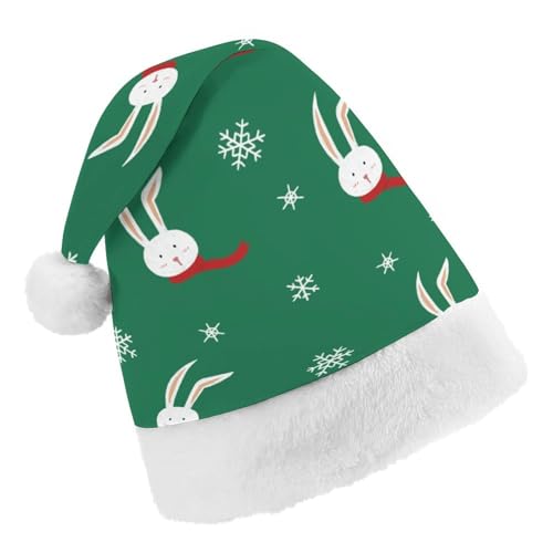 Cmagnifico Weihnachtsmütze, Hasen-Schneeflocken-Muster für verschiedene Feiertagspartys von Cmagnifico