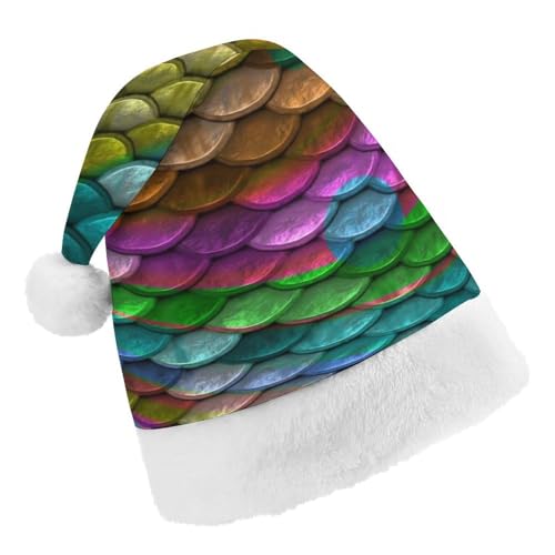 Cmagnifico Weihnachtsmütze, Regenbogen-Fischschuppen-Hut für verschiedene Feiertagspartys von Cmagnifico