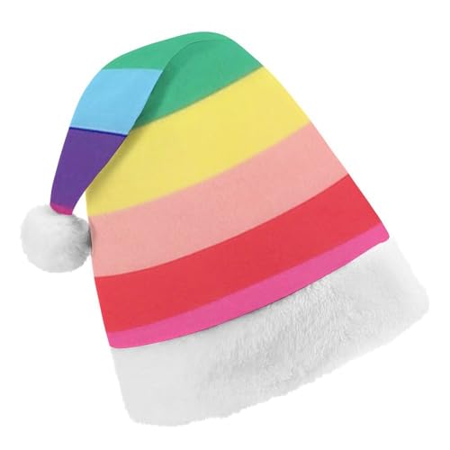 Cmagnifico Weihnachtsmütze, Regenbogenfarben, horizontal gestreift, für verschiedene Feiertagspartys von Cmagnifico