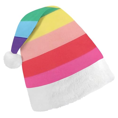 Cmagnifico Weihnachtsmütze, Regenbogenfarben, horizontal gestreift, für verschiedene Feiertagspartys von Cmagnifico