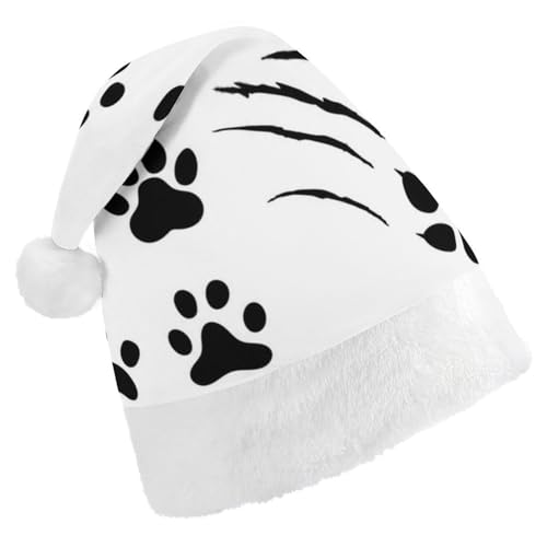 Cmagnifico Weihnachtsmütze, Tierpfotenabdrücke, Hut für verschiedene Feiertagspartys von Cmagnifico