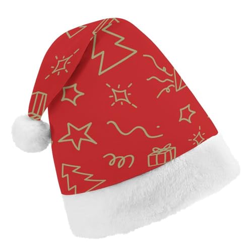 Cmagnifico Weihnachtsmütze, Weihnachtsbaum, grün, einfacher Stroke Hut für verschiedene Feiertagsfeiern von Cmagnifico