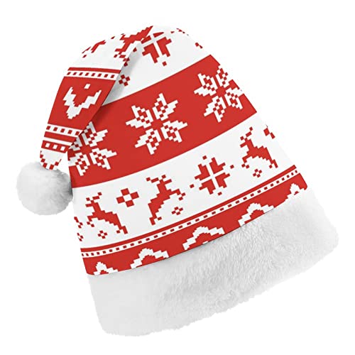 Cmagnifico Weihnachtsmütze, Weihnachtsmuster, rot-weiß, Pixelhut für verschiedene Feiertagspartys von Cmagnifico