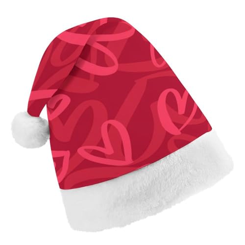 Cmagnifico Weihnachtsmütze, bedeckt mit roten Herzen, für verschiedene Feiertagspartys von Cmagnifico