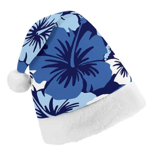 Cmagnifico Weihnachtsmütze, blauer Hibiskus-Blumenhut für verschiedene Feiertagspartys von Cmagnifico