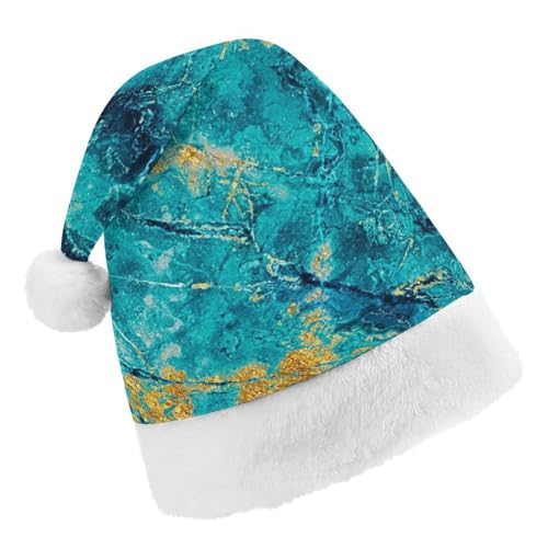 Cmagnifico Weihnachtsmütze, blaugrüner Marmorhut für verschiedene Feiertagspartys von Cmagnifico