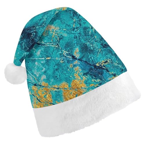 Cmagnifico Weihnachtsmütze, blaugrüner Marmorhut für verschiedene Feiertagspartys von Cmagnifico