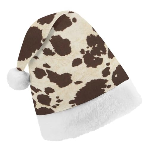Cmagnifico Weihnachtsmütze, brauner Rindslederhut für verschiedene Feiertagspartys von Cmagnifico