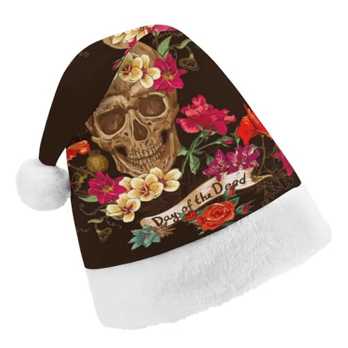 Cmagnifico Weihnachtsmütze, floraler Totenkopf-Hut, Tag der Toten, für verschiedene Feiertagspartys von Cmagnifico