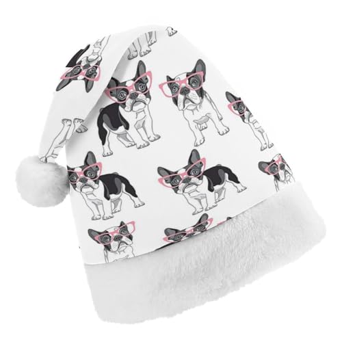 Cmagnifico Weihnachtsmütze, französische Bulldoggenmütze für verschiedene Feiertagspartys von Cmagnifico
