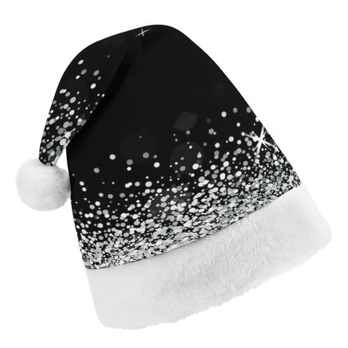 Cmagnifico Weihnachtsmütze, glänzender, silberfarbener Glitzer-Hut für verschiedene Feiertagspartys von Cmagnifico