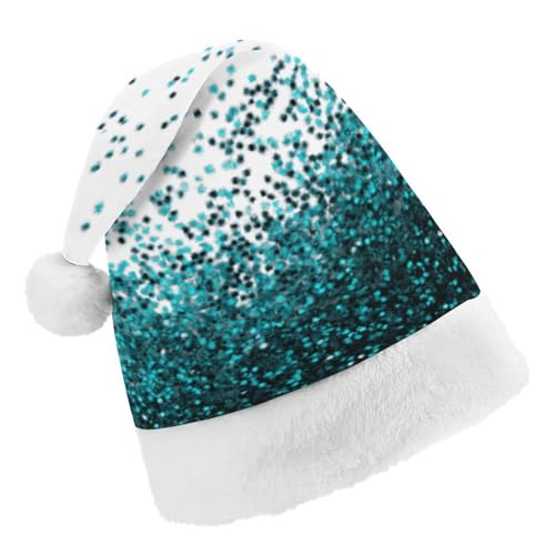 Cmagnifico Weihnachtsmütze, glitzernder, blaugrüner Hut für verschiedene Feiertagspartys von Cmagnifico