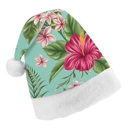 Cmagnifico Weihnachtsmütze, hawaiianische tropische Blätter, Blumen, Hut für verschiedene Feiertagspartys von Cmagnifico